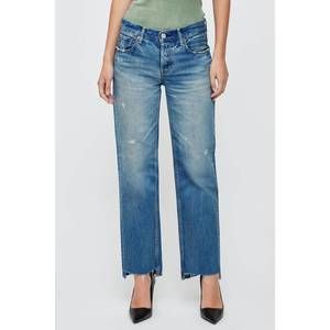 NEW MOUSSY bethpage straight low jeans in blue